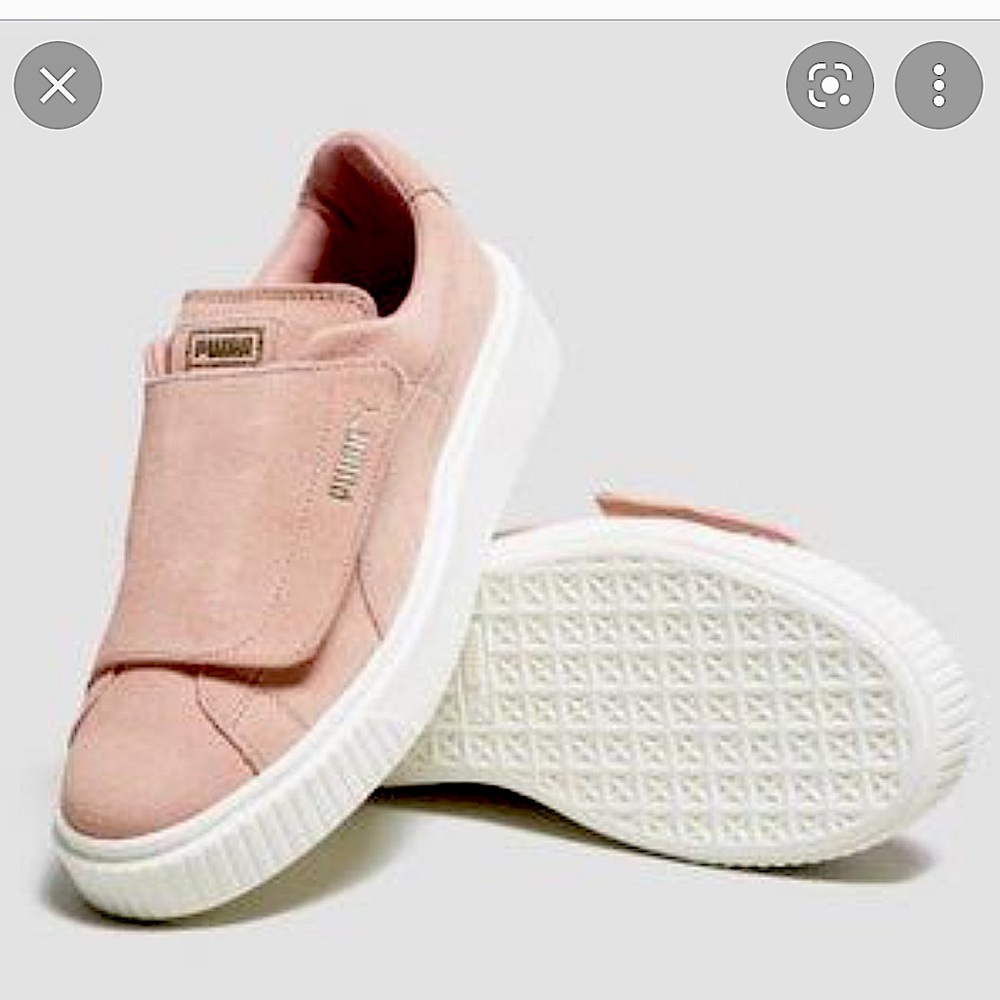 Puma creepers platform sneakers blush pink rose leather